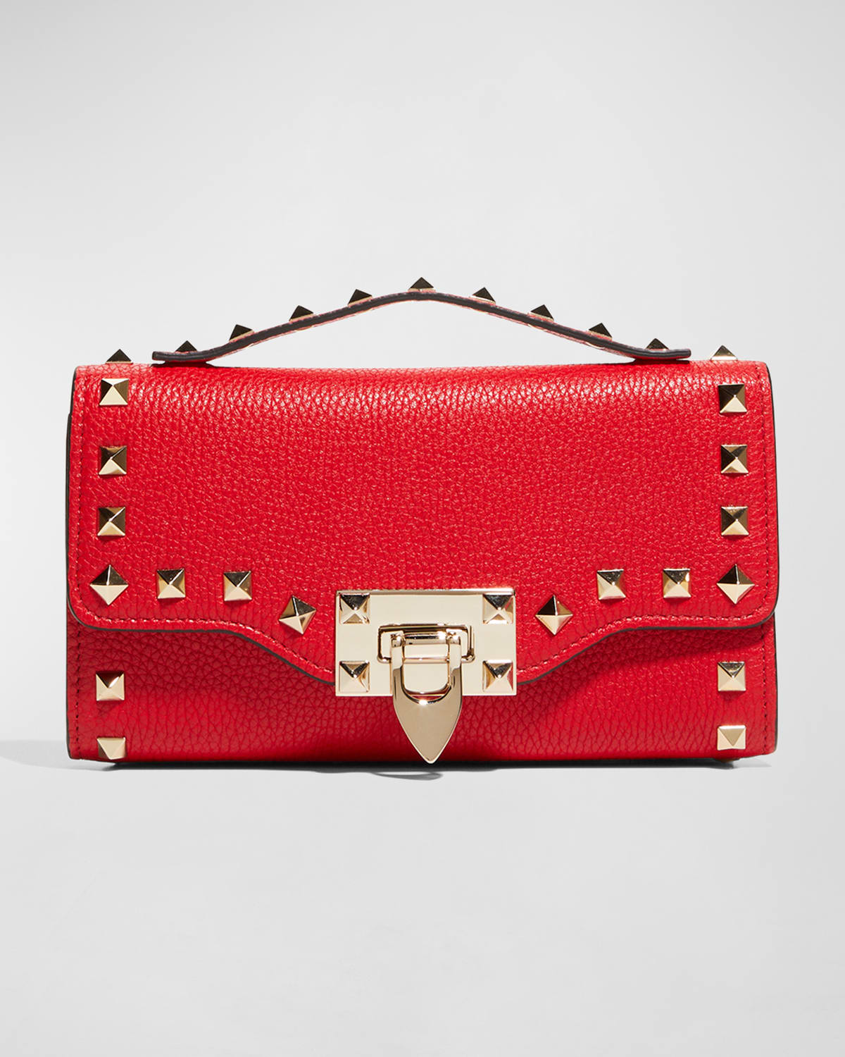 Valentino Garavani Rockstud Leather Wallet On Chain