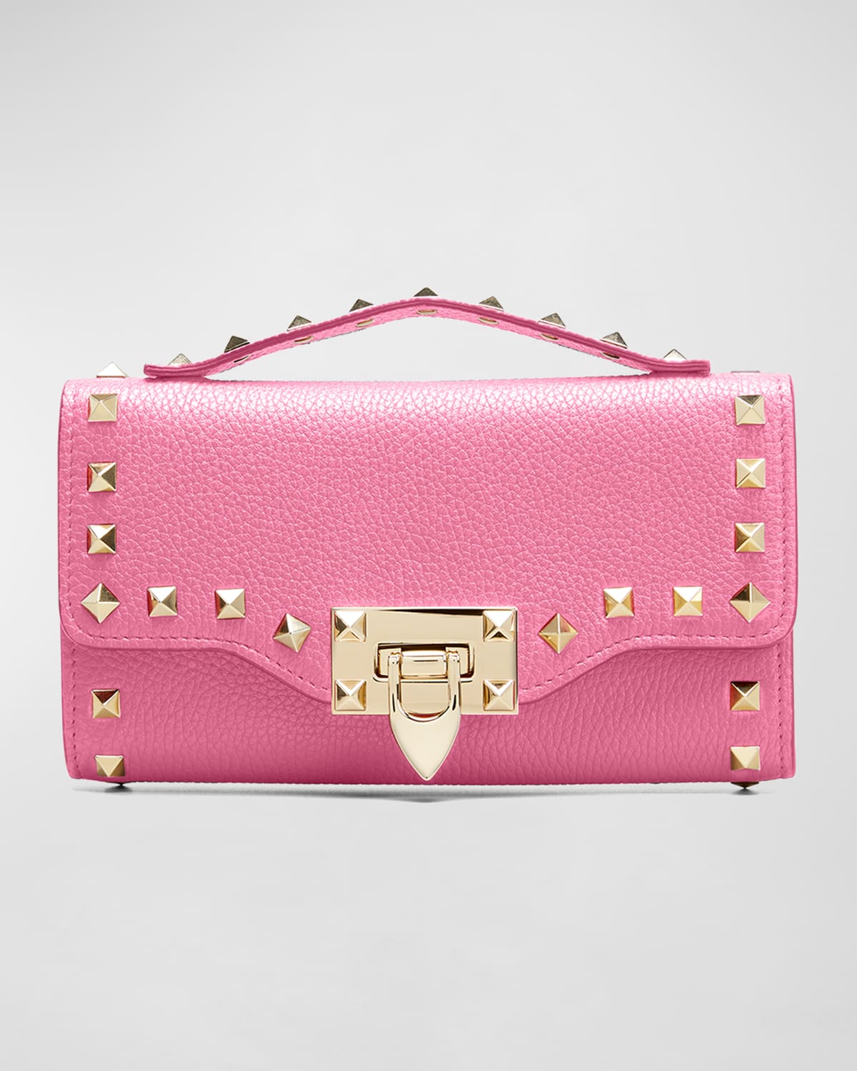 Valentino Pink Rockstud Chain Wallet Bag In Feminine Pink