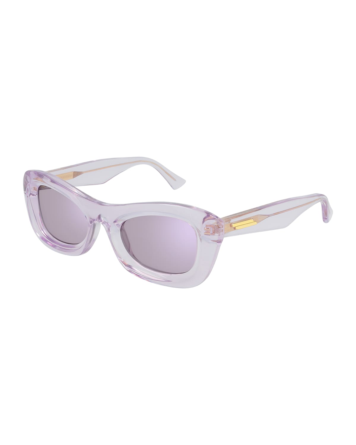 Bottega Veneta Rectangular Acetate Cat-eye Sunglasses In Purple