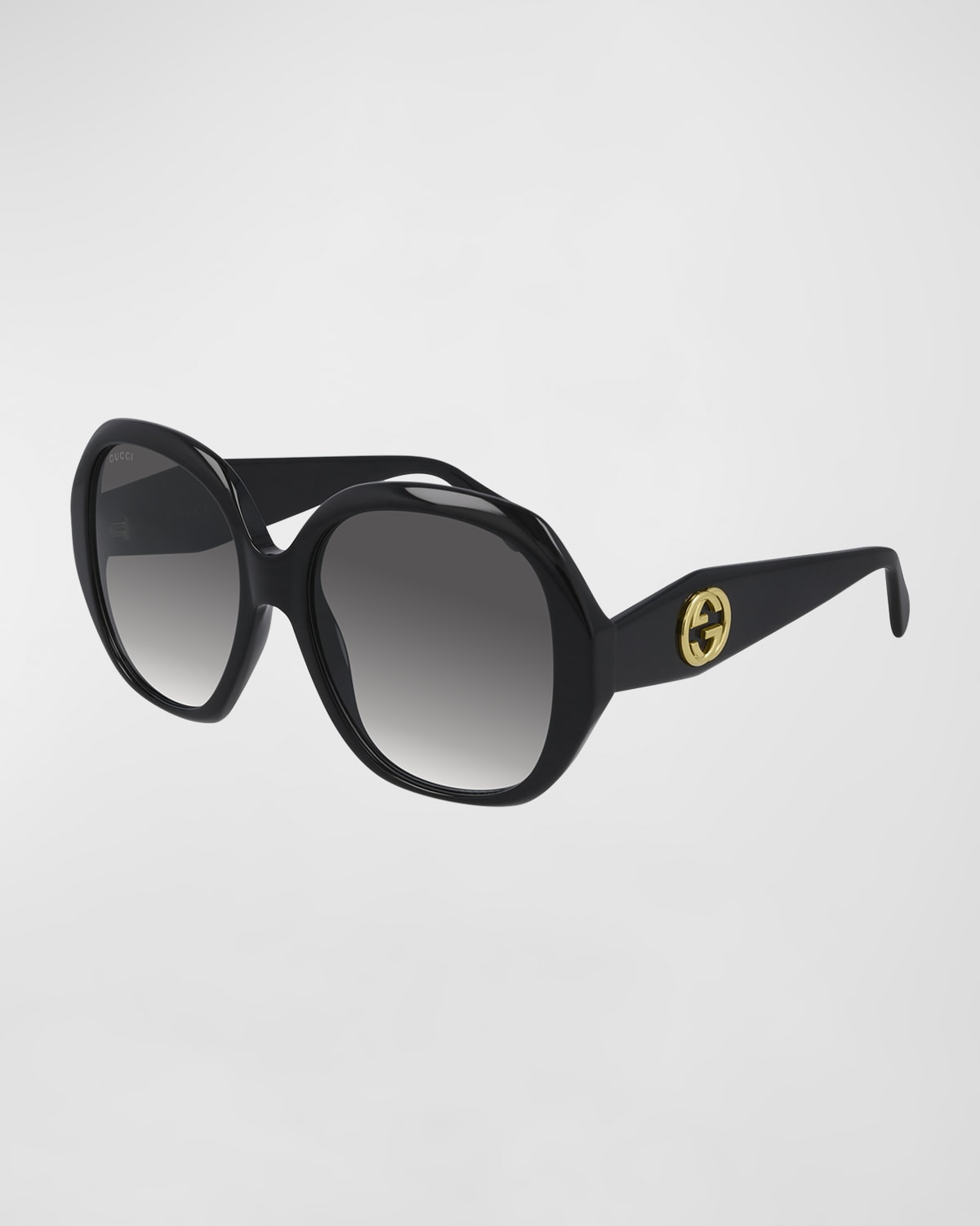 Gucci Grey Gradient Oversized Ladies Sunglasses Gg 0796s 001 56 In Black,grey