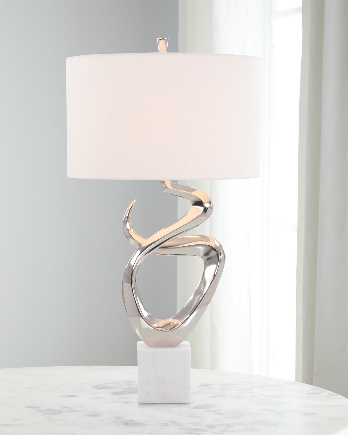 John-richard Collection Sculpted Table Lamp In Silver