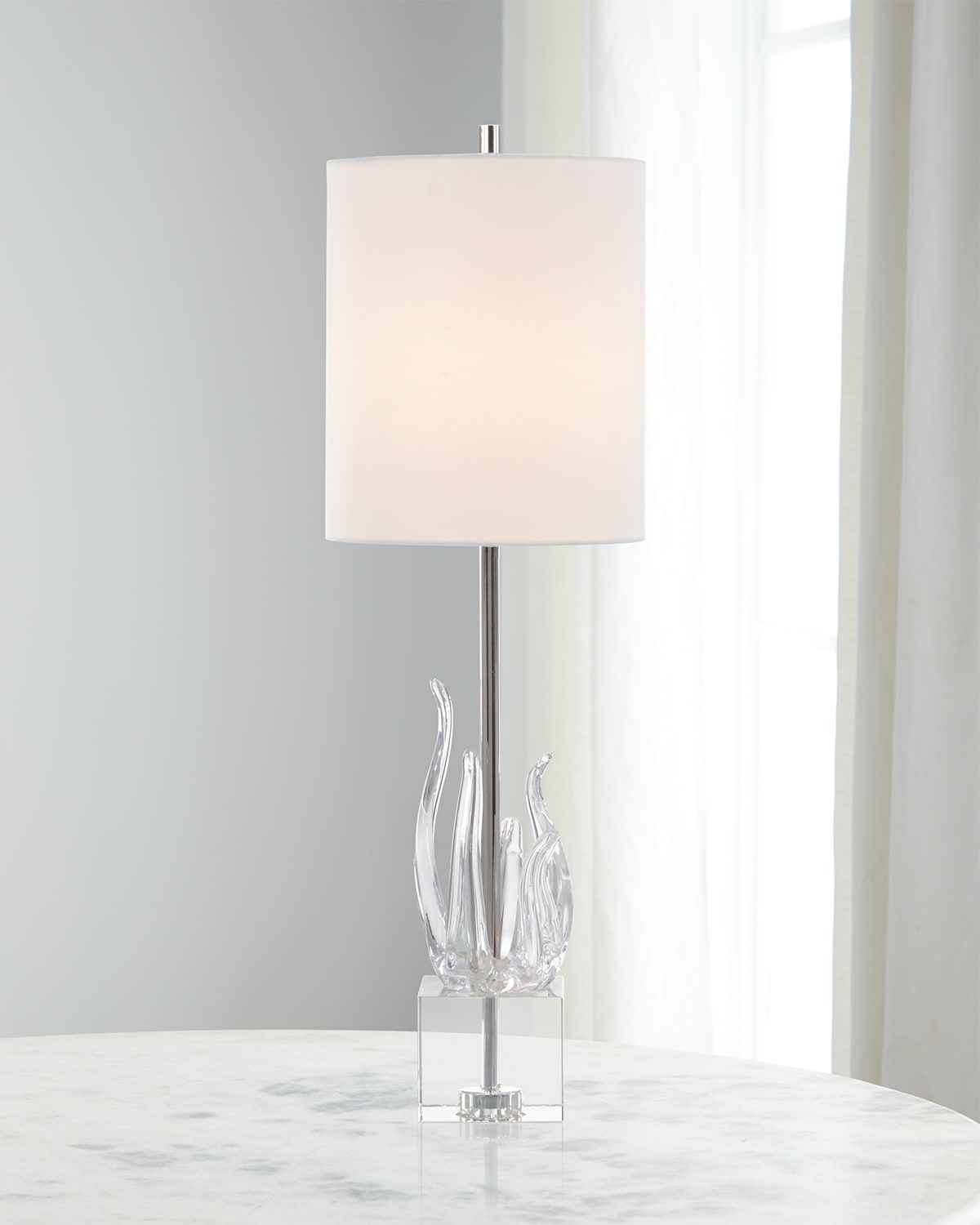Shop John-richard Collection Glass Sculpture Table Lamp In White