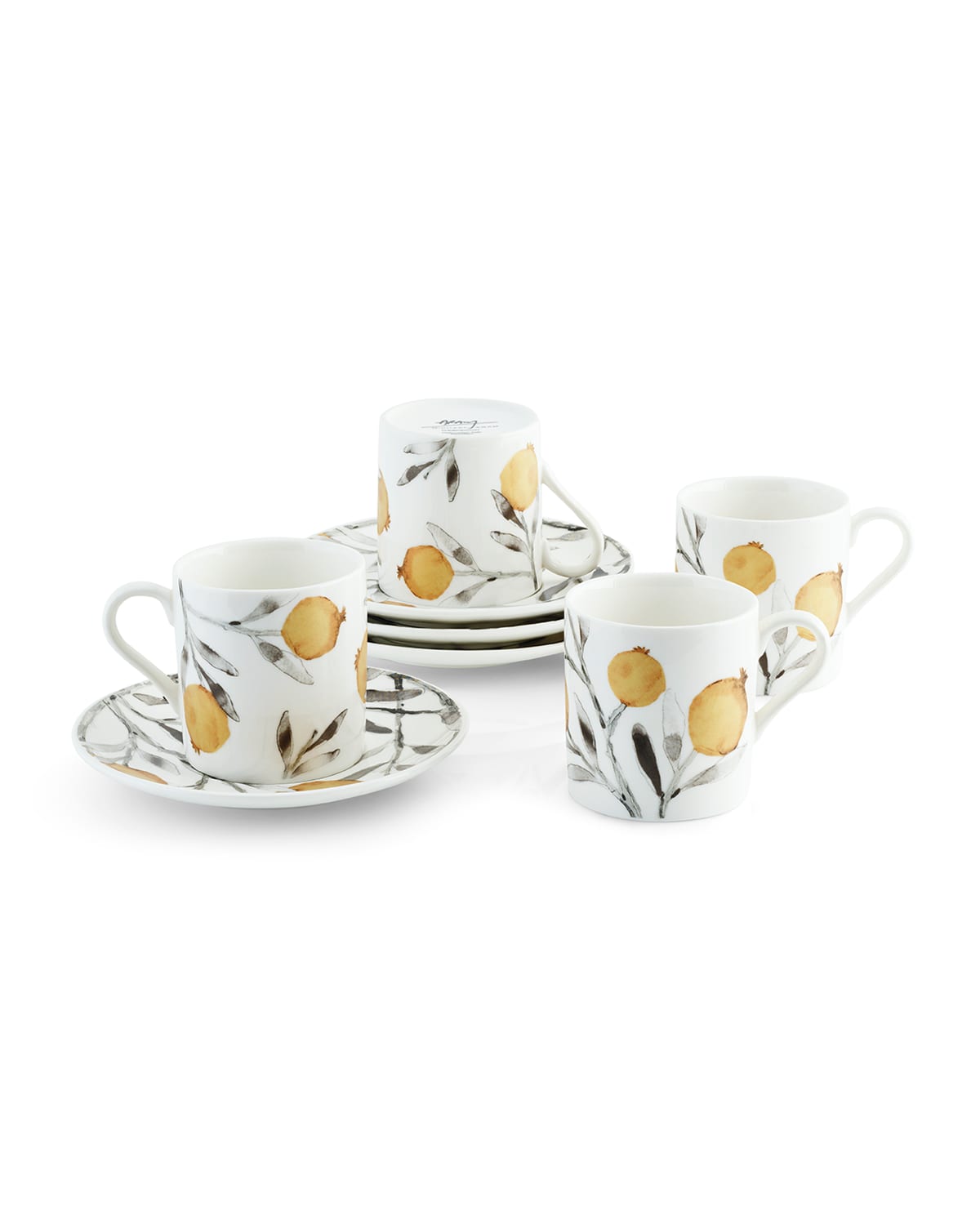 Michael Aram Pomegranate 8-piece Teacup & Saucer Demitasse Set