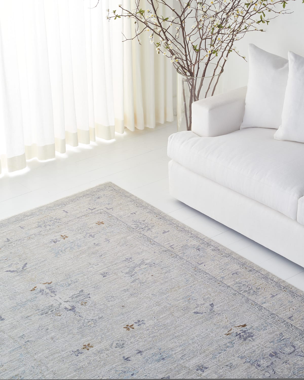 Ralph Lauren Eliza Power-loomed Rug, 9' X 12' In Light Grey