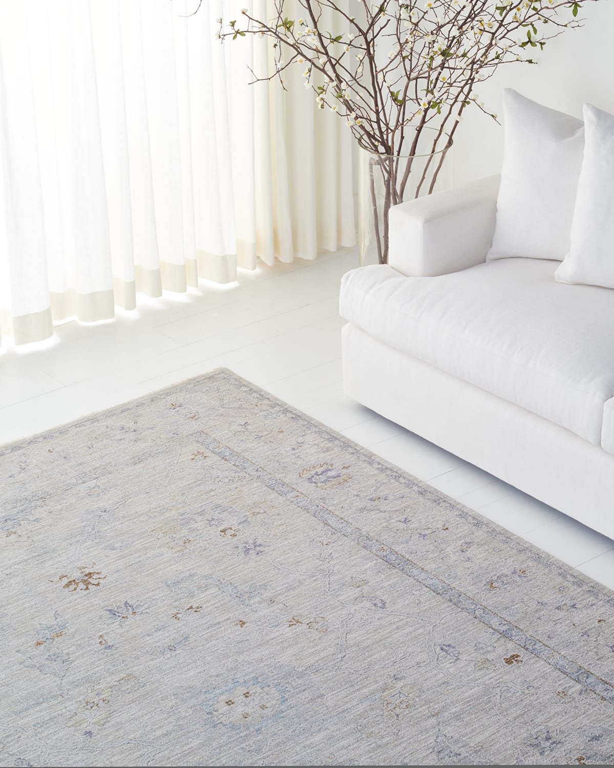 Ralph Lauren Luddington Power-loomed Rug, 5' X 8' In Light Grey