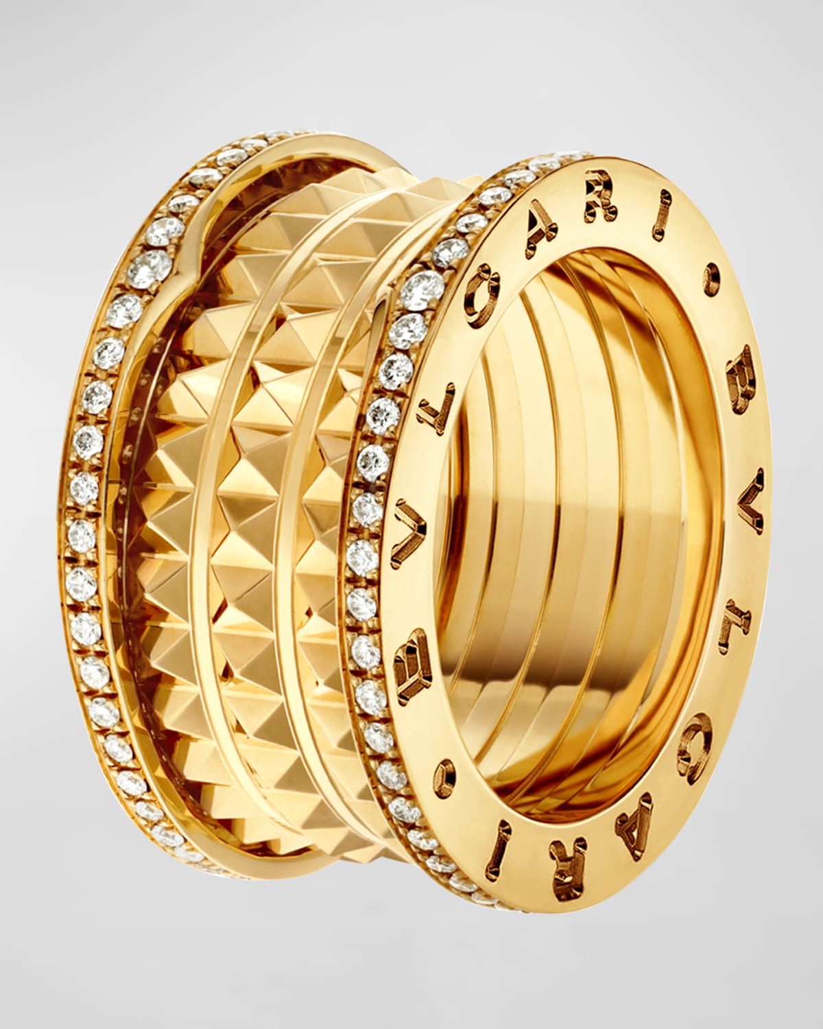 BVLGARI B.Zero1 Rock 18k Diamond Edge 4-Band Ring, Size 54 | Smart