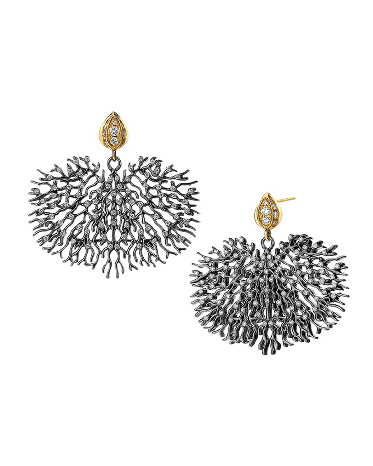 Syna Two-tone Coral Reef Earrings With Diamonds