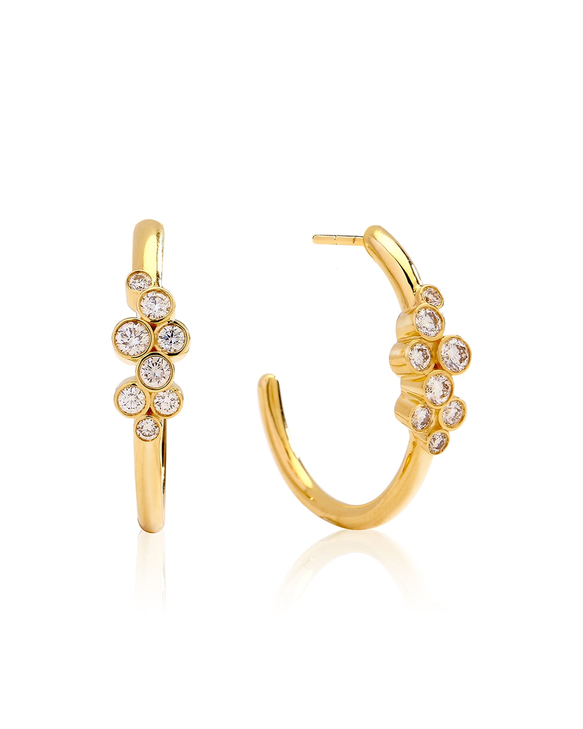 Syna 18k Yellow Gold Diamond Hoop Earrings