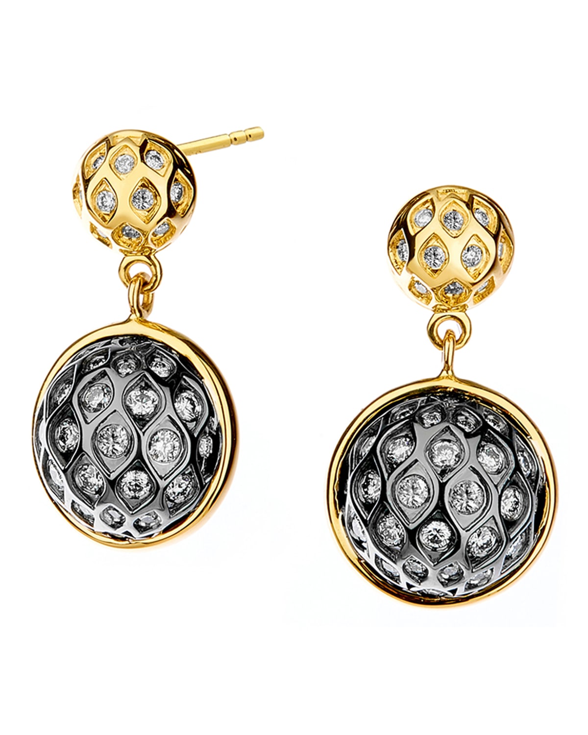Syna Two-tone Baubles Diamond Drop Earrings