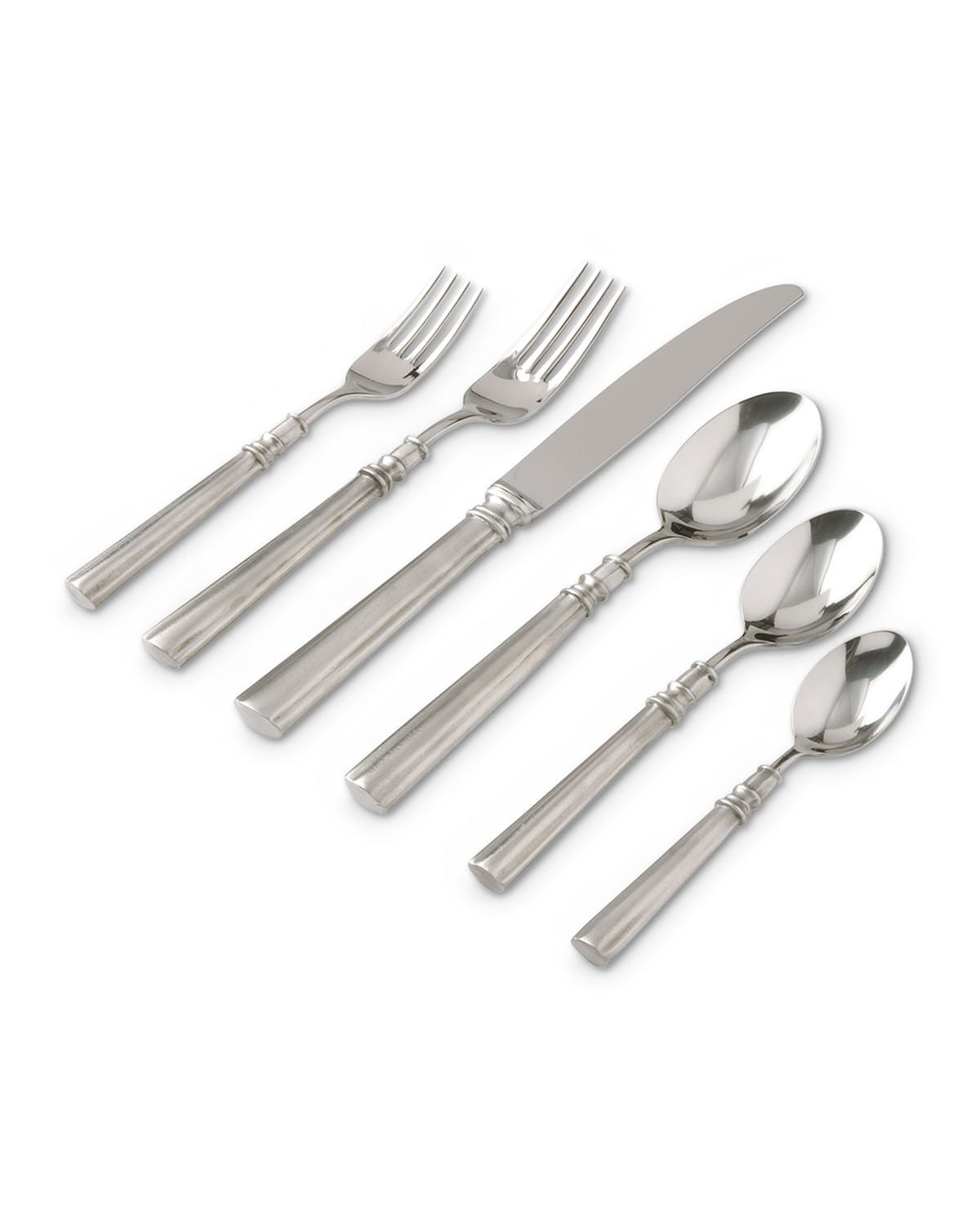 Match Lucia 6-piece Flatware Place Setting In Gray