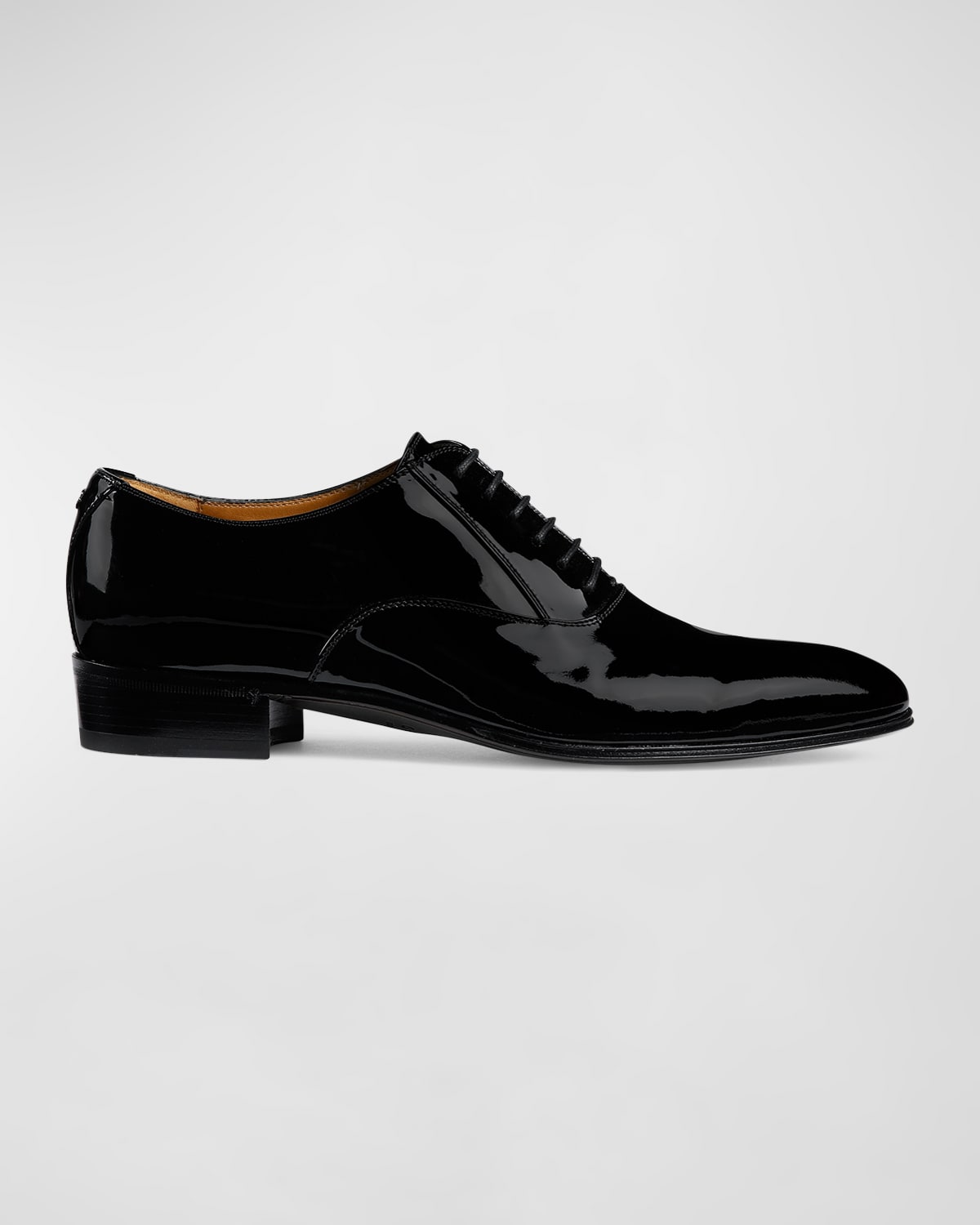 Shop Gucci Men's Worsh Patent Leather Oxfords In Black