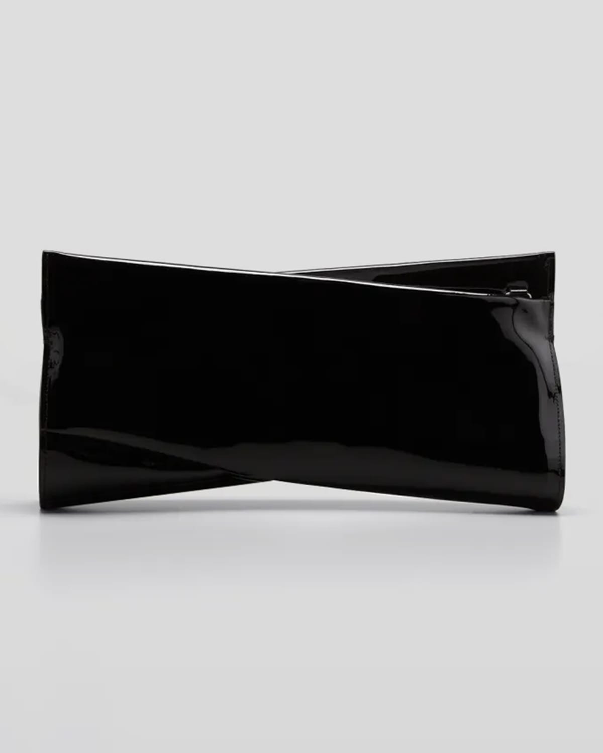 Christian Louboutin Loubi Twist Patent Zip Clutch Bag In Black