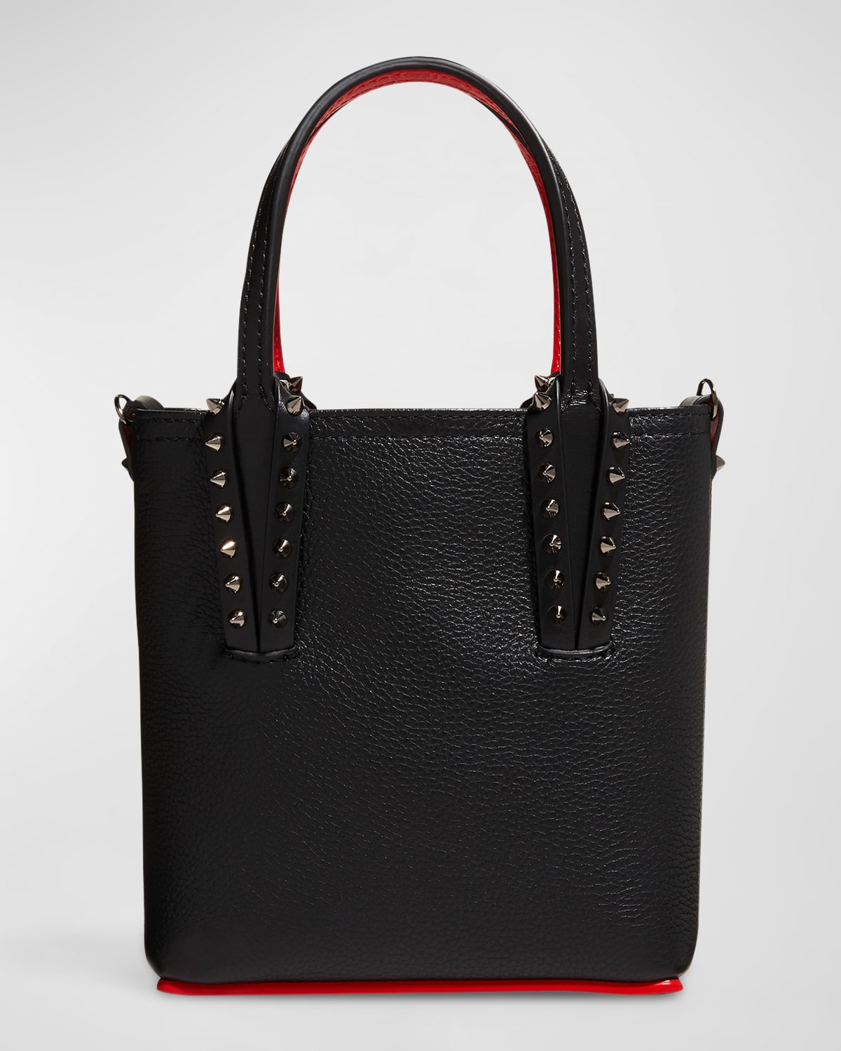 CHRISTIAN LOUBOUTIN Cabata Mini Leather Tote Bag Black