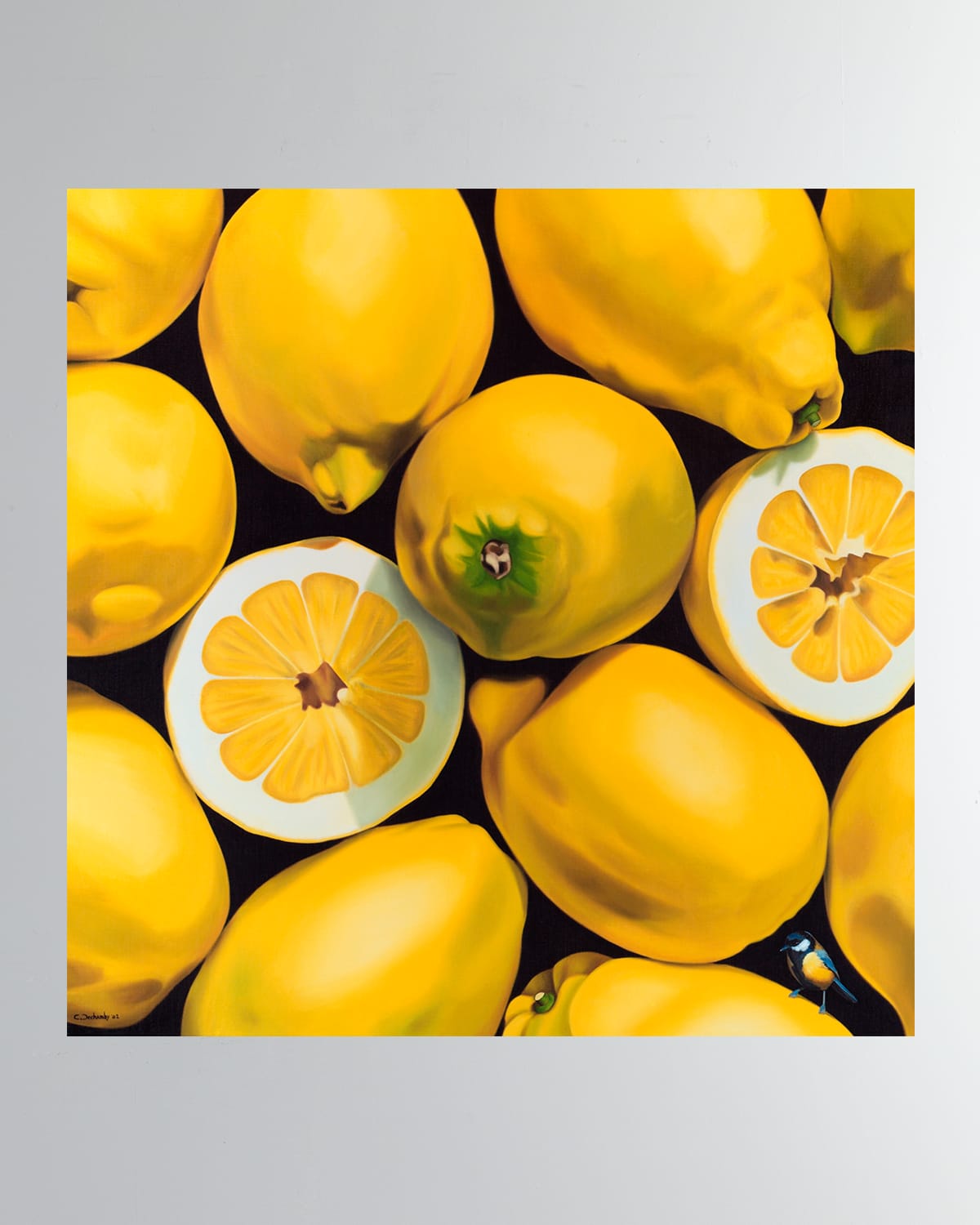 Shop Dechamby Design Citrons Jaune Fine Art Print In Yellow