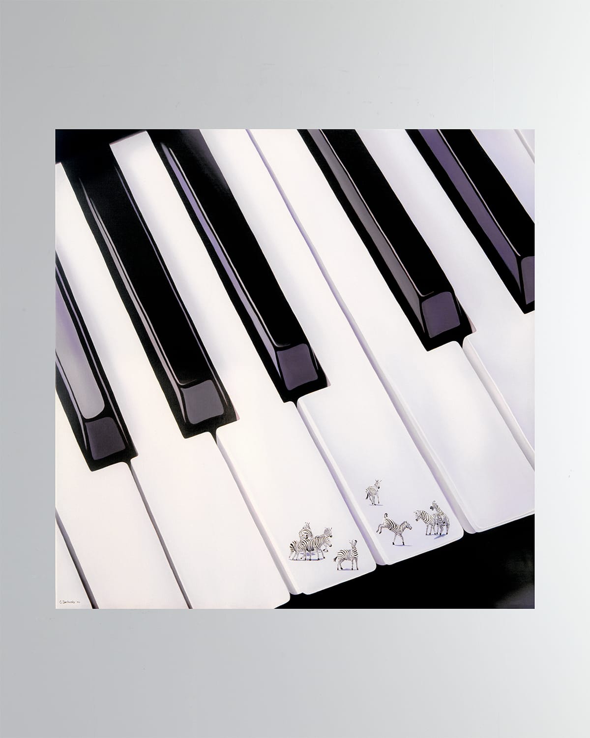 Piano et Zebres Fine Art Print