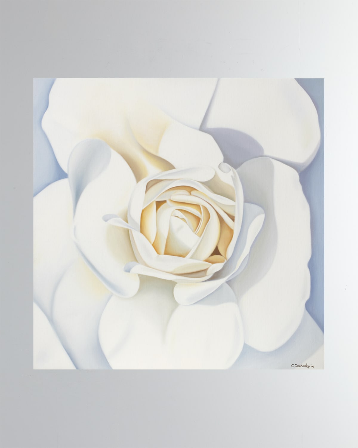 Shop Dechamby Design Rose Blanche Fine Art Print In White