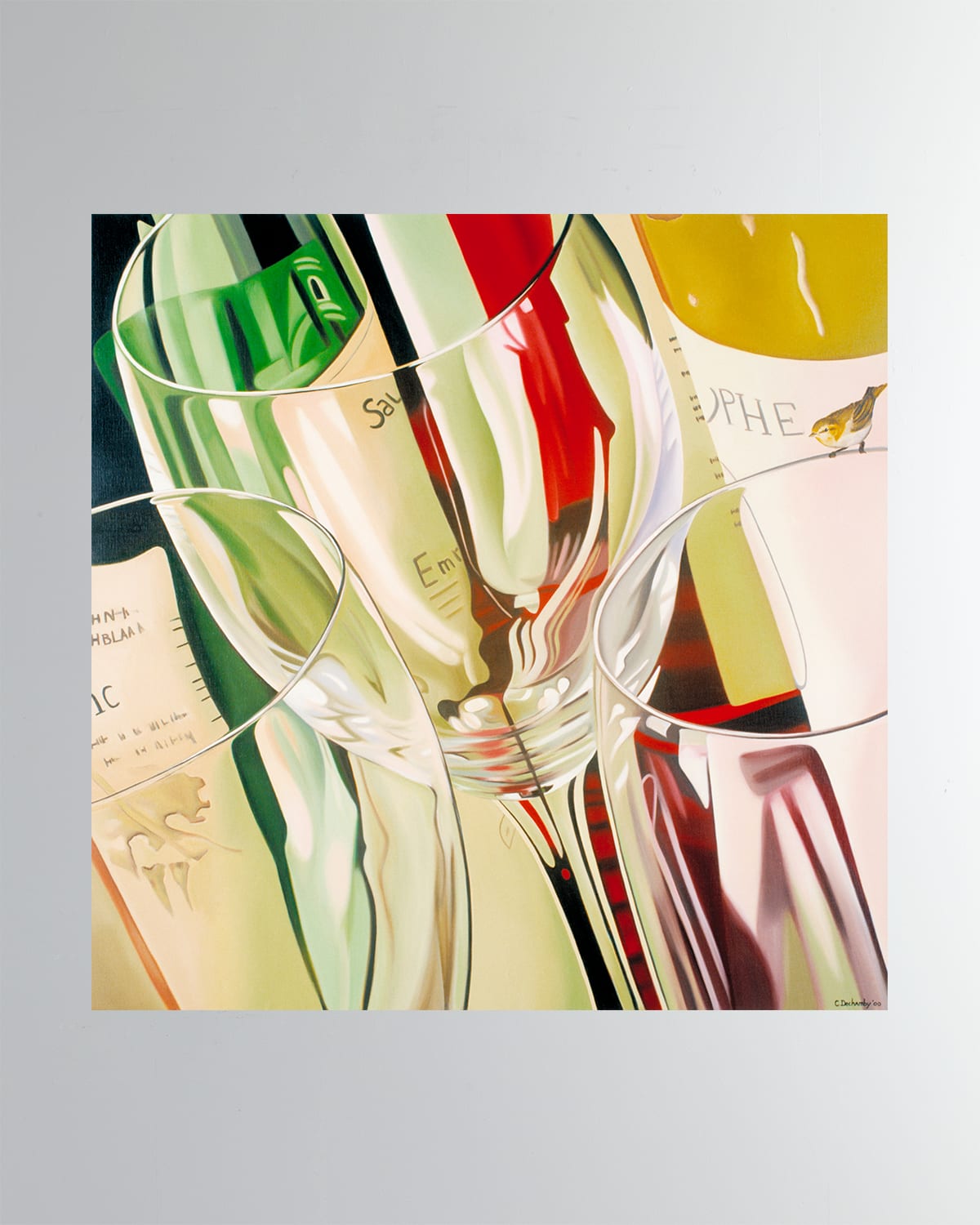 Shop Dechamby Design Bouteilles Et Verres Fine Art Print In Multi