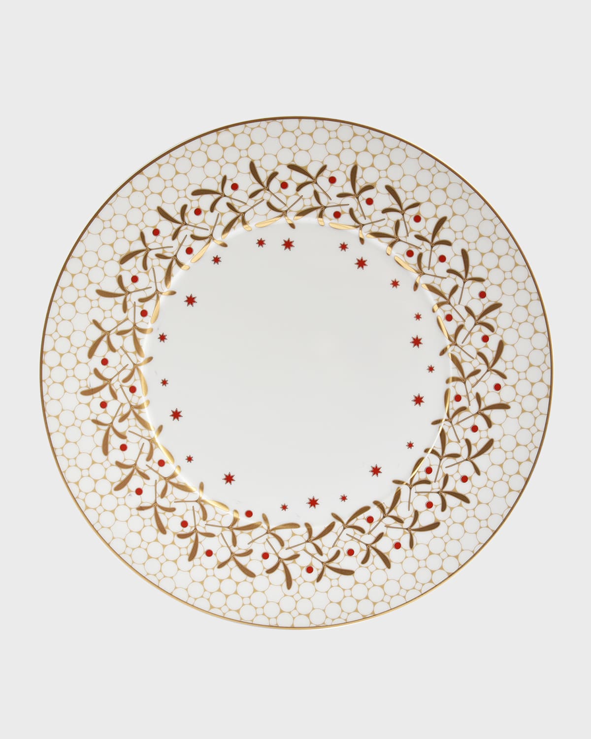 Bernardaud Noel Blanc Dinner Plate In White/gold