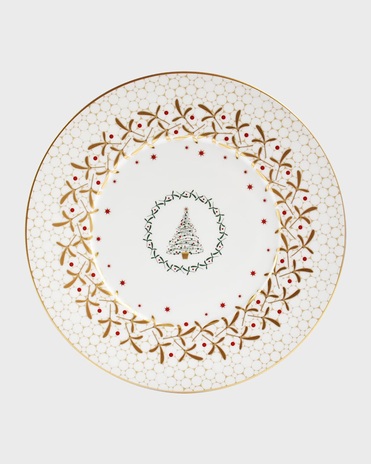 Shop Bernardaud Noel Salad Plate In White/gold