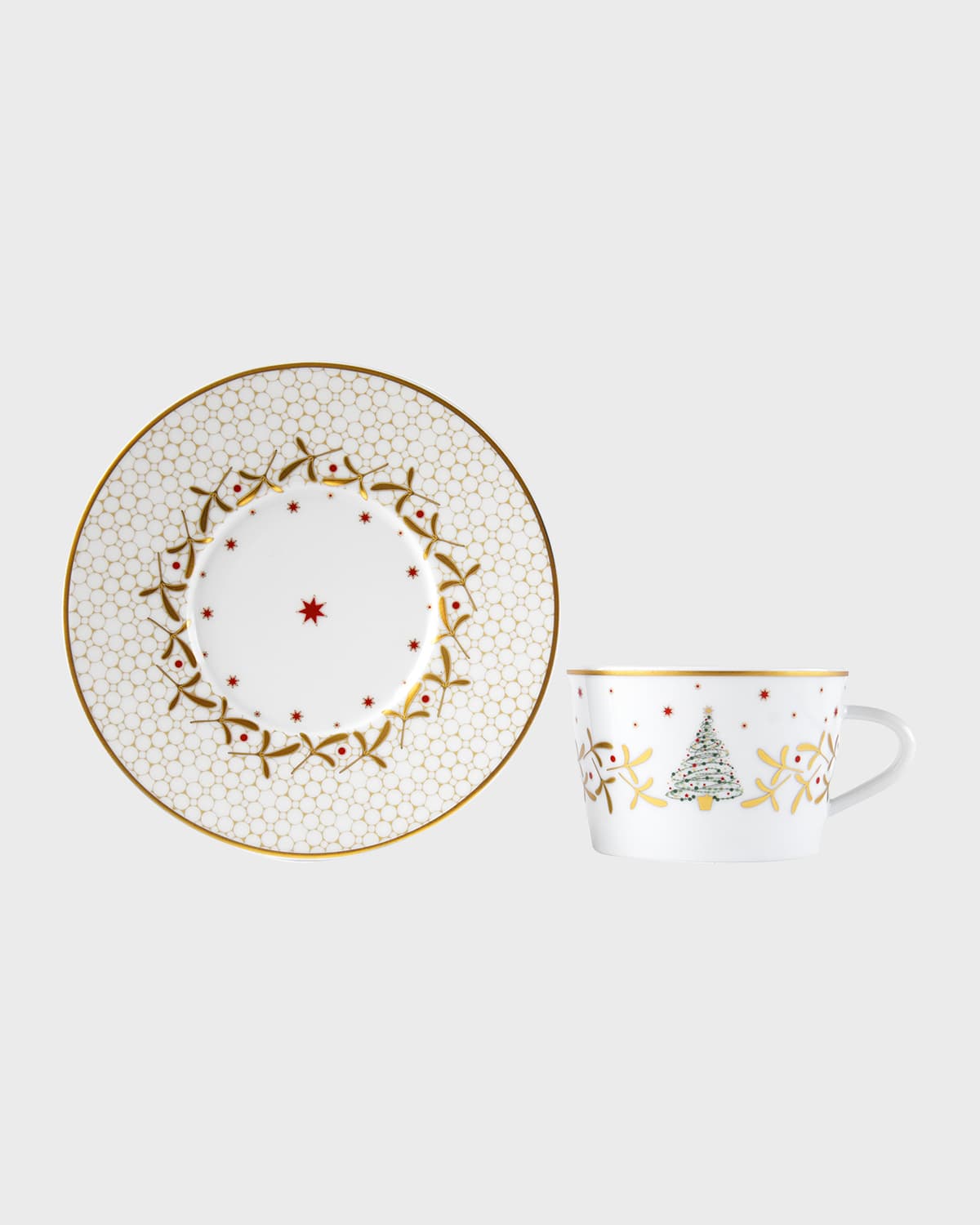 Bernardaud Noel Blanc Tea Saucer In White/gold