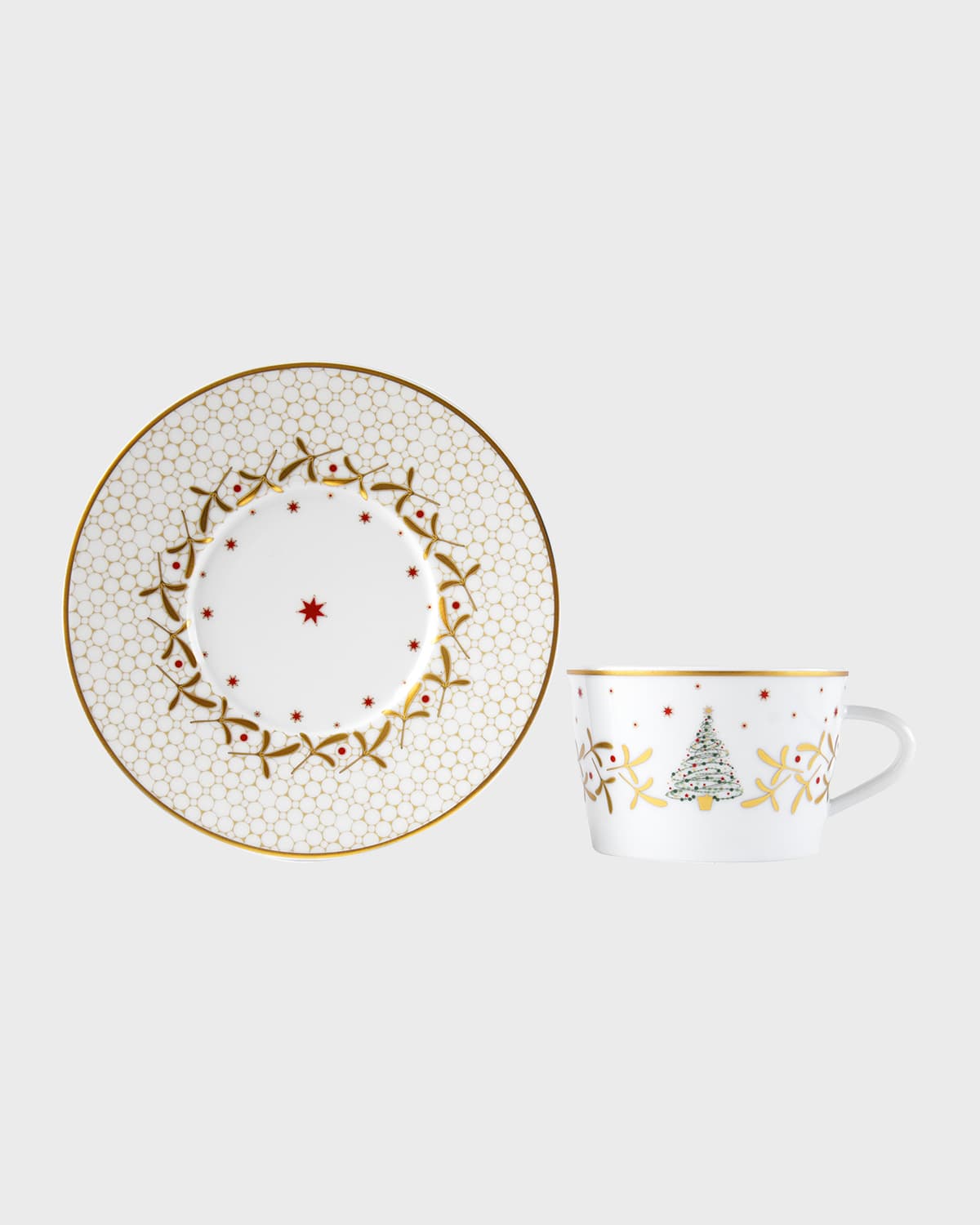 Shop Bernardaud Noel Saucer In White/gold