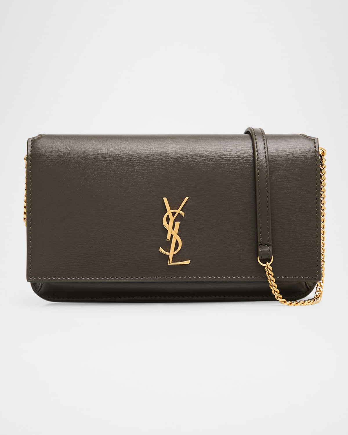 YSL Monogram Phone Holder Crossbody Bag in Leather