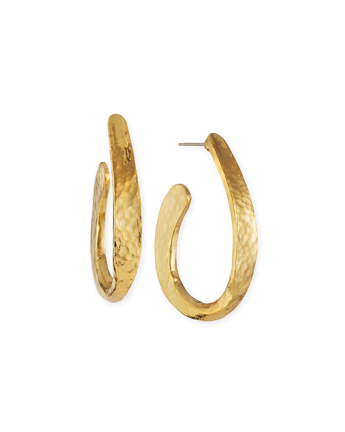 Triple-Row Hinged Post Hoop Earrings