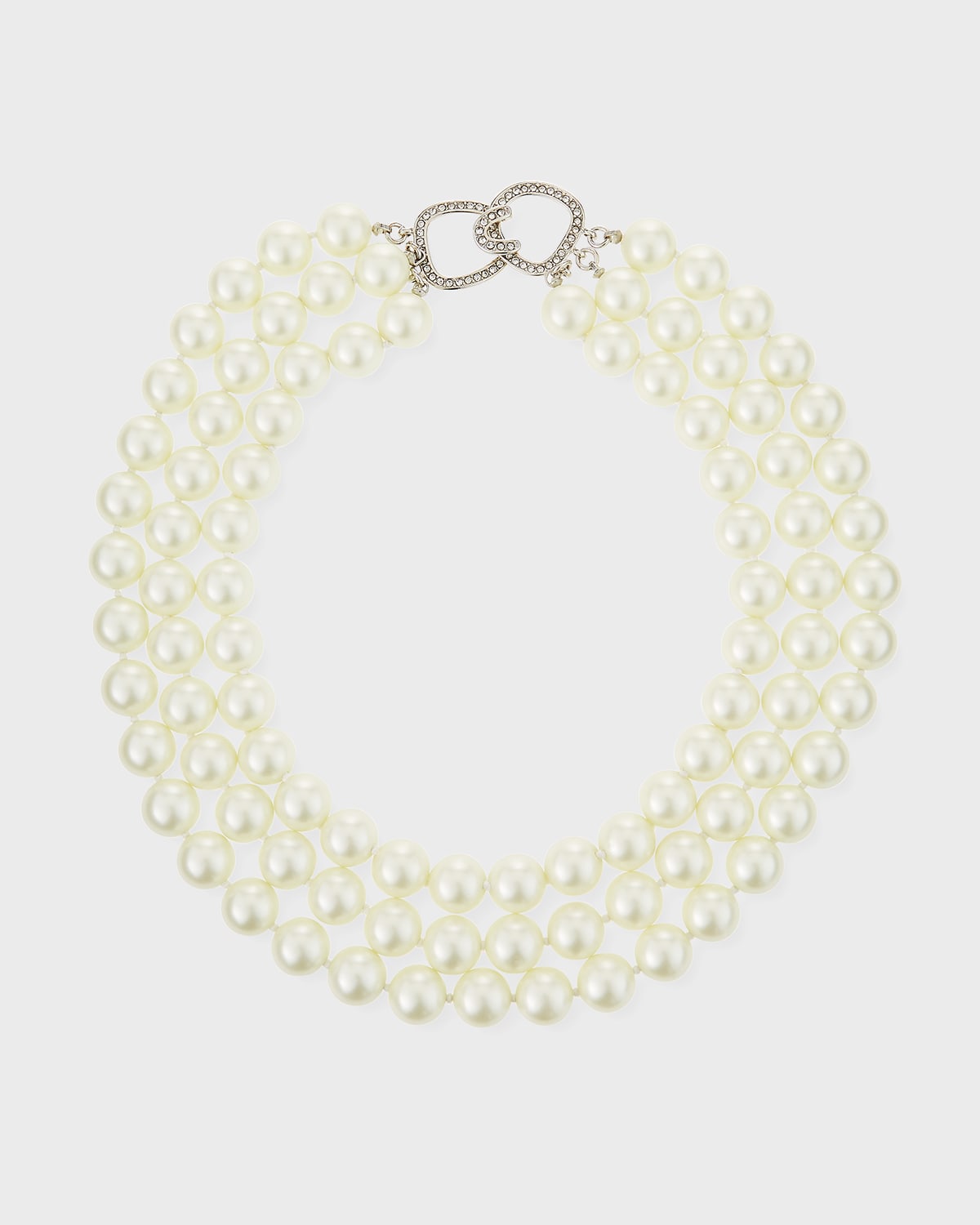 Kenneth Jay Lane 3-row Pearly Necklace, 16"l