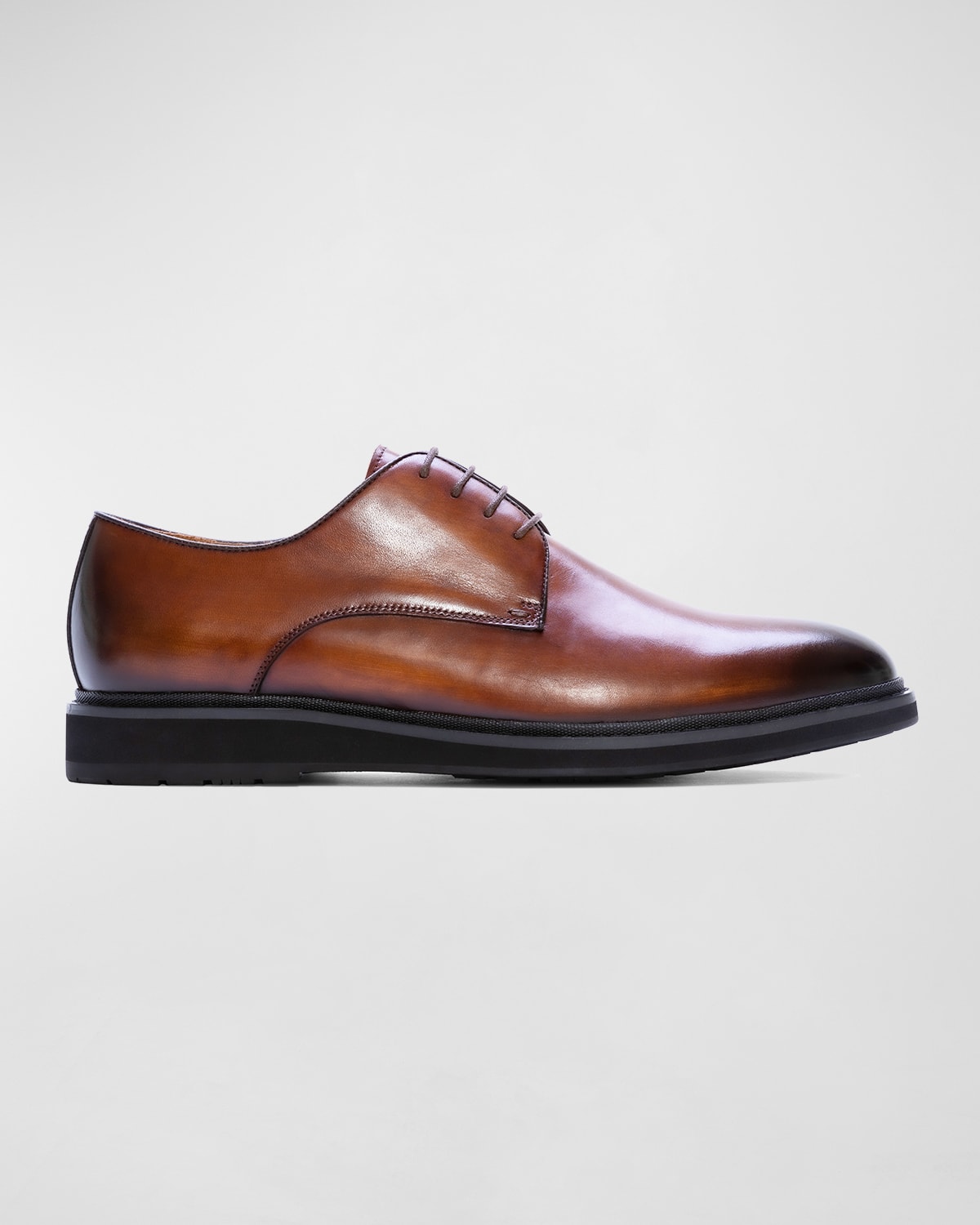 Shop Ike Behar Men's Concord Leather Derby Shoes In Cognac