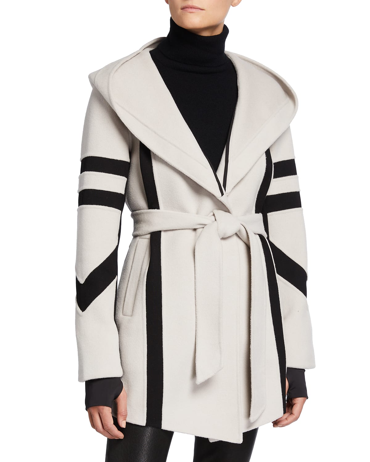 Blanc Noir Handmade Mid-length Wool Traveler Jacket In White