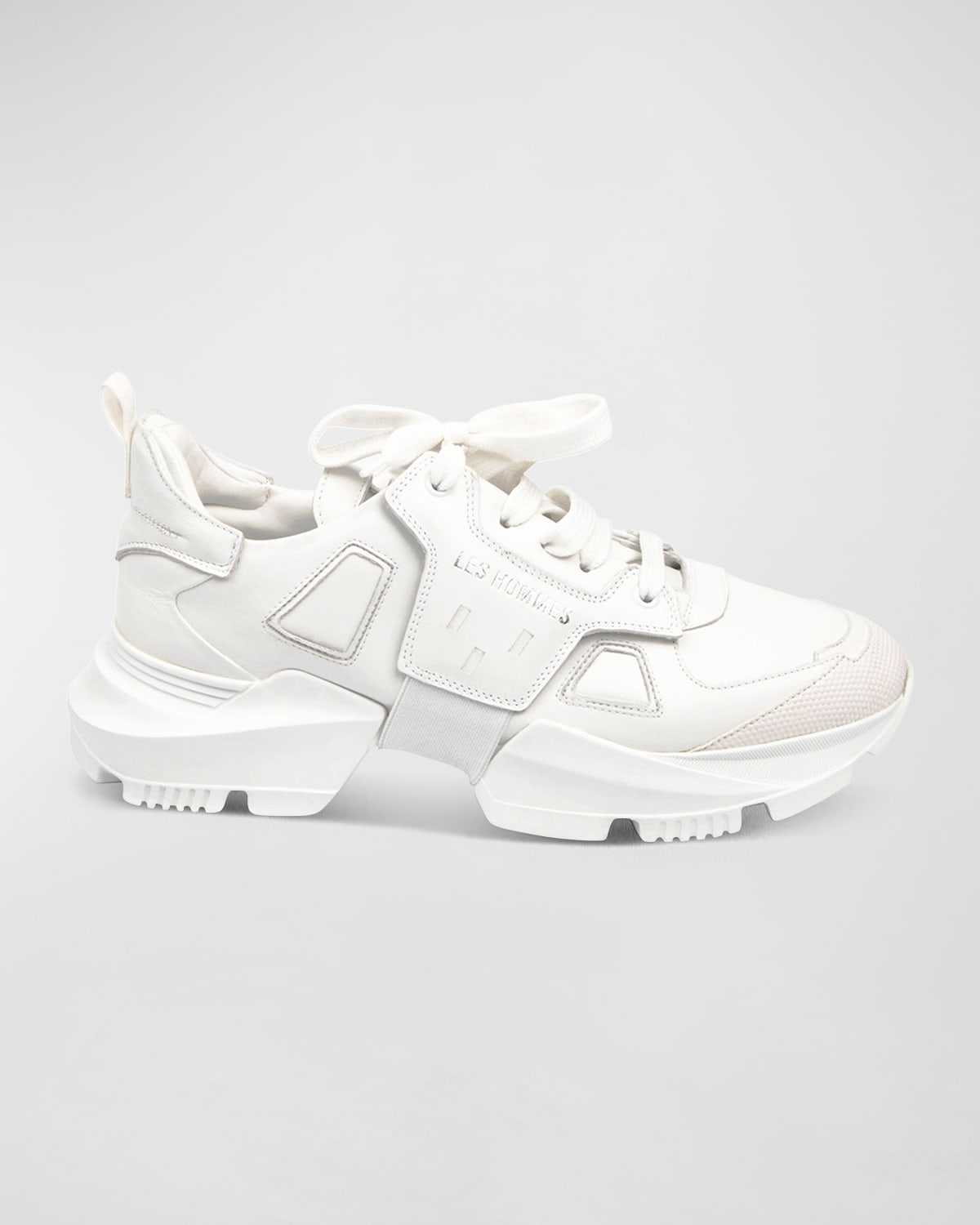 Shop Les Hommes Men's Chunky Low-top Leather Sneakers In White