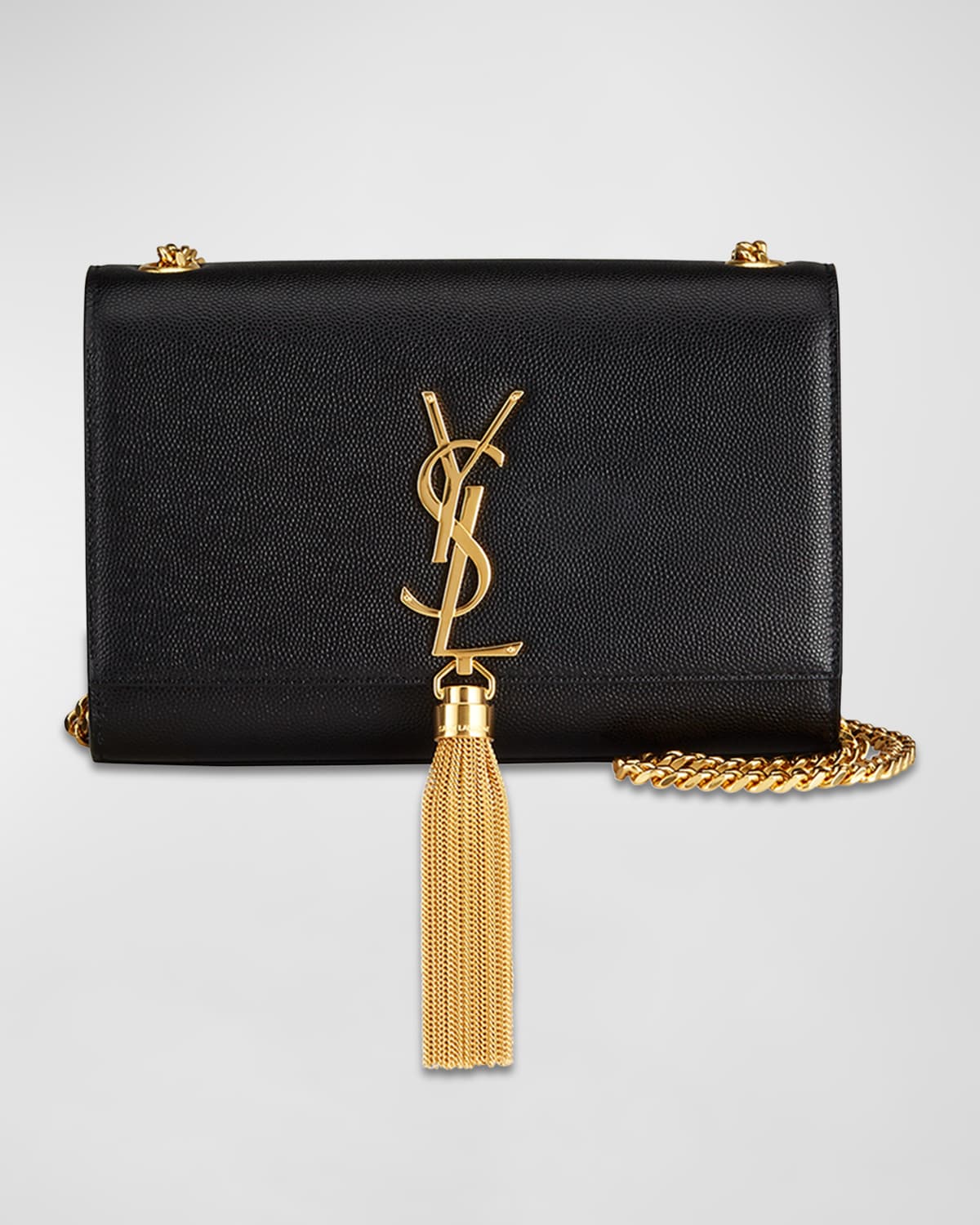 Saint Laurent Kate Ysl Flap Leather Chain Shoulder Bag Deep Marine