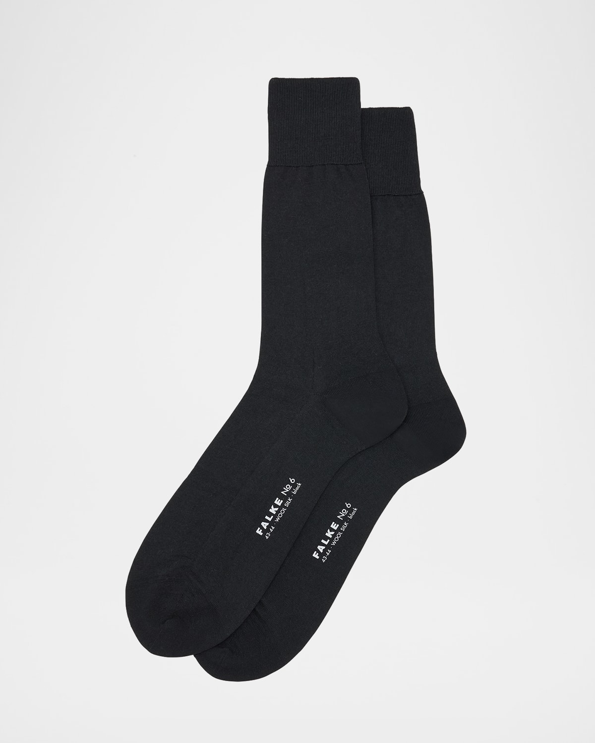 Shop Falke Men's No. 6 Merino-silk Dress Socks In Black