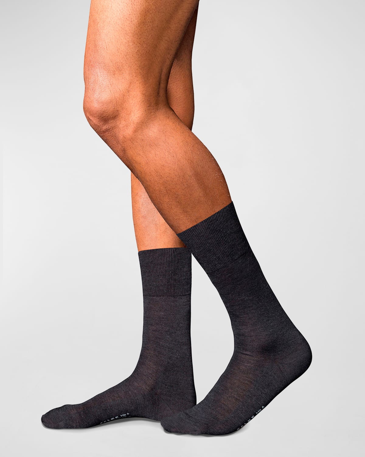 Falke Men's No. 6 Merino-silk Dress Socks In Anthracite