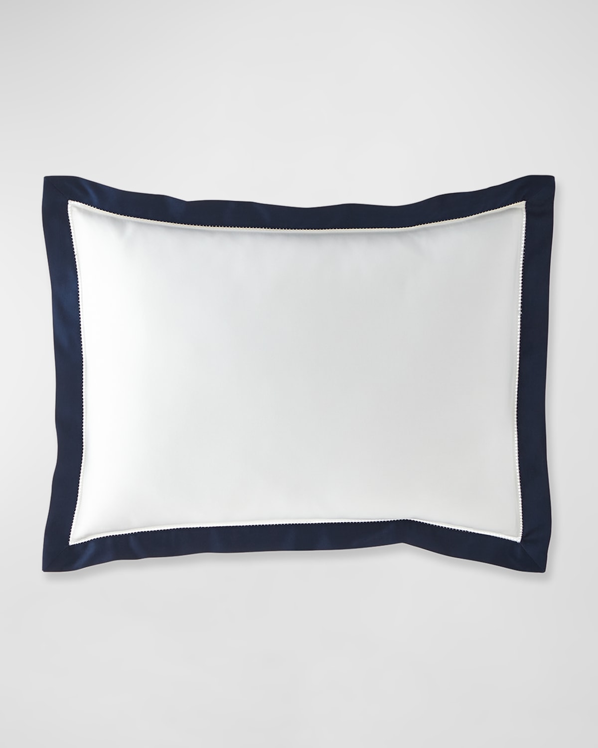 Shop Ralph Lauren Organic Sateen Border Pillow In Navy