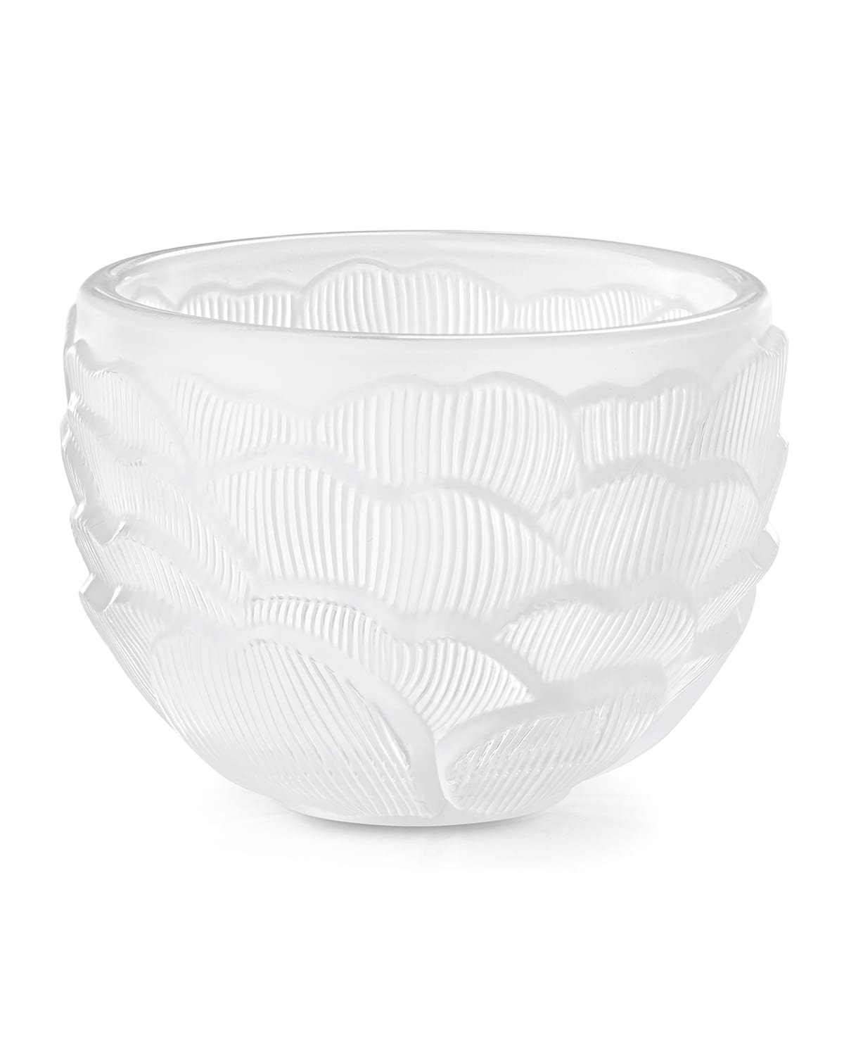 Lalique Pivoine Crystal Votive Holder In Clear
