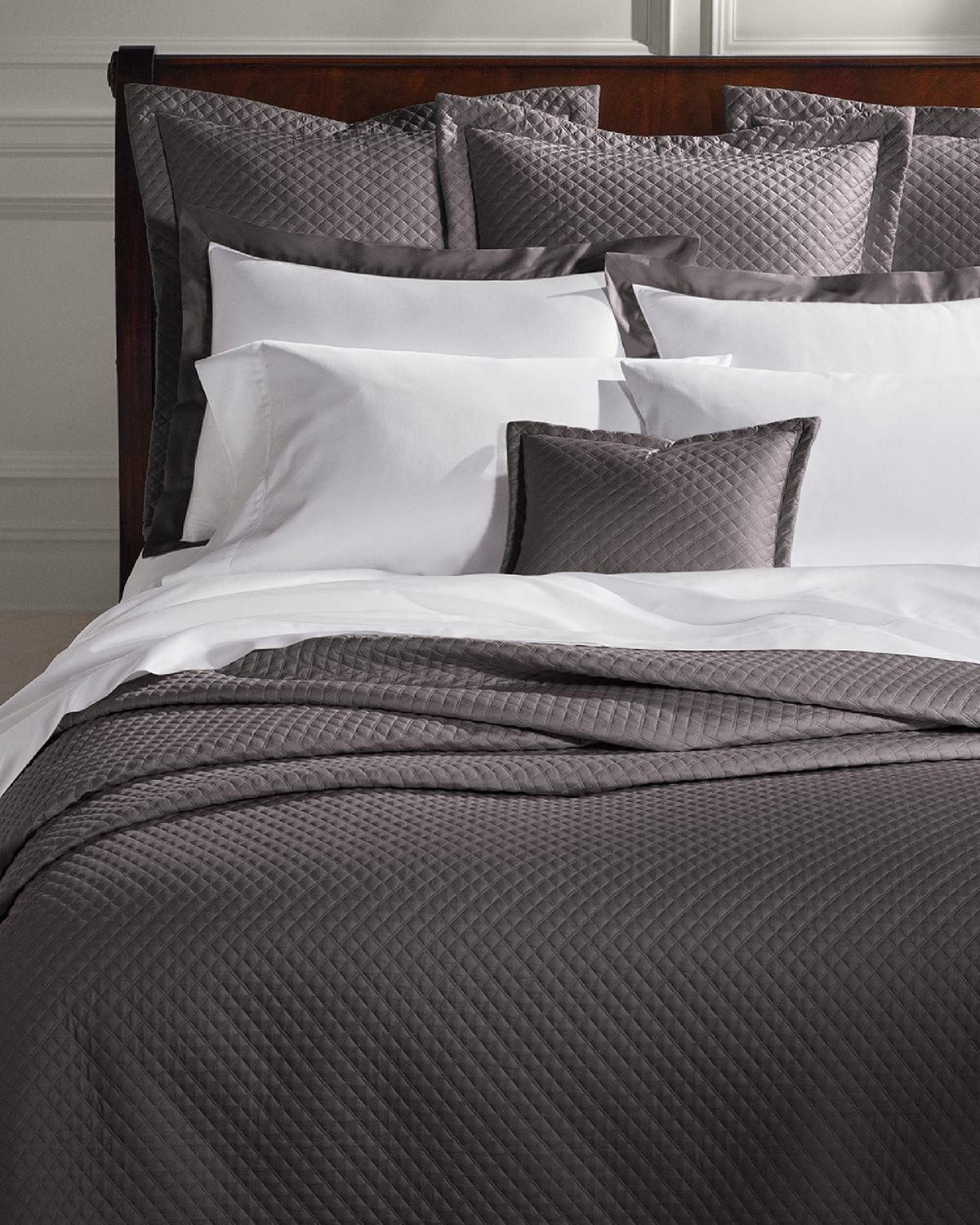 Polo Ralph Lauren Quilted Sateen Argyle Quilt, King In Gray