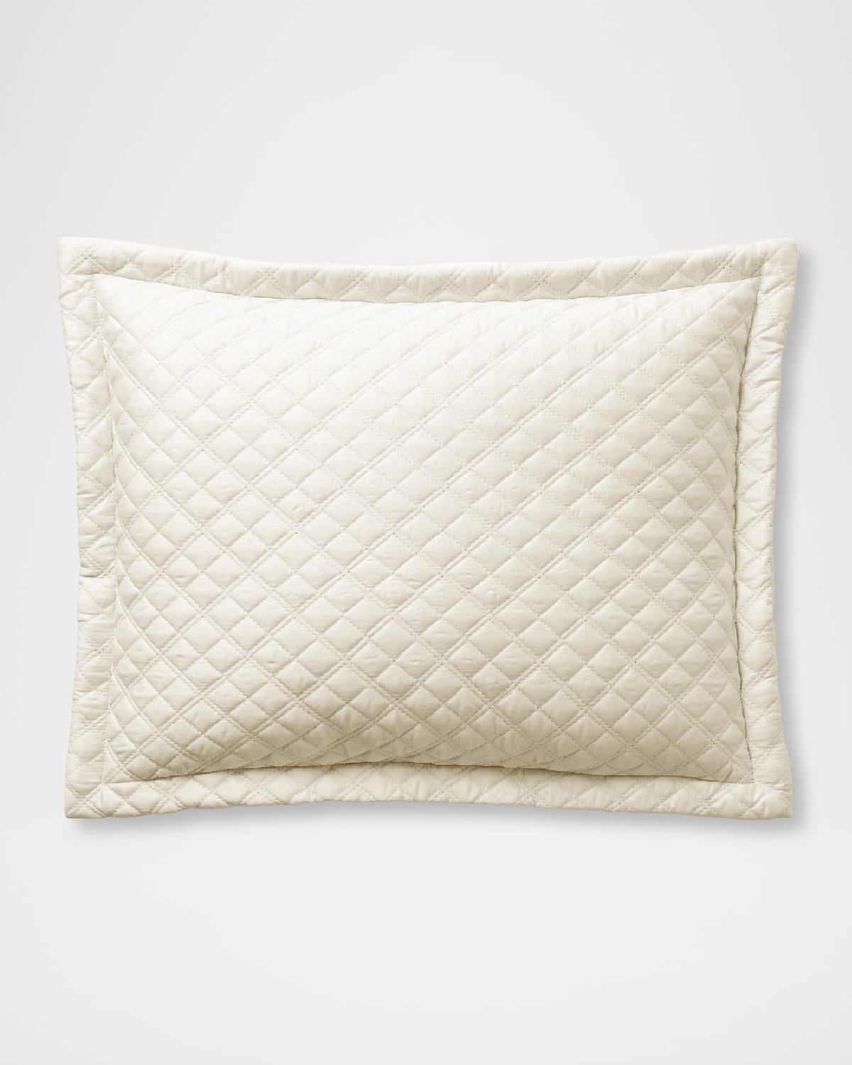 Polo Ralph Lauren Quilted Sateen Argyle King Sham In Cream