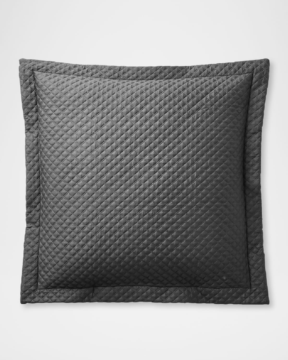 Shop Ralph Lauren Quilted Sateen Argyle Pillow In Gray