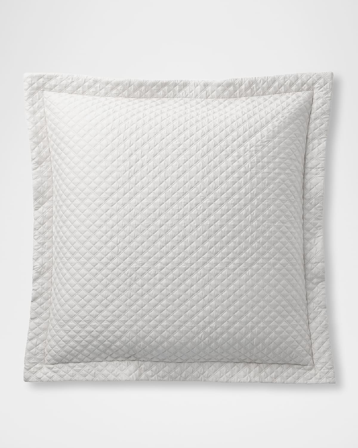 Shop Ralph Lauren Quilted Sateen Argyle Pillow In Silver