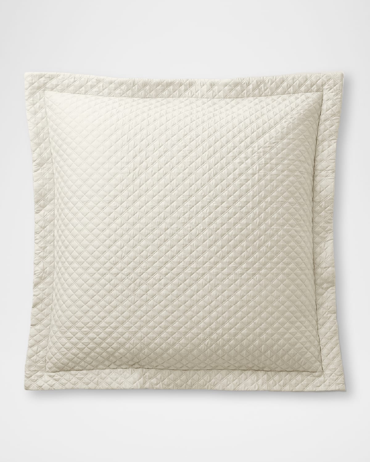 Shop Ralph Lauren Quilted Sateen Argyle Pillow In Cream