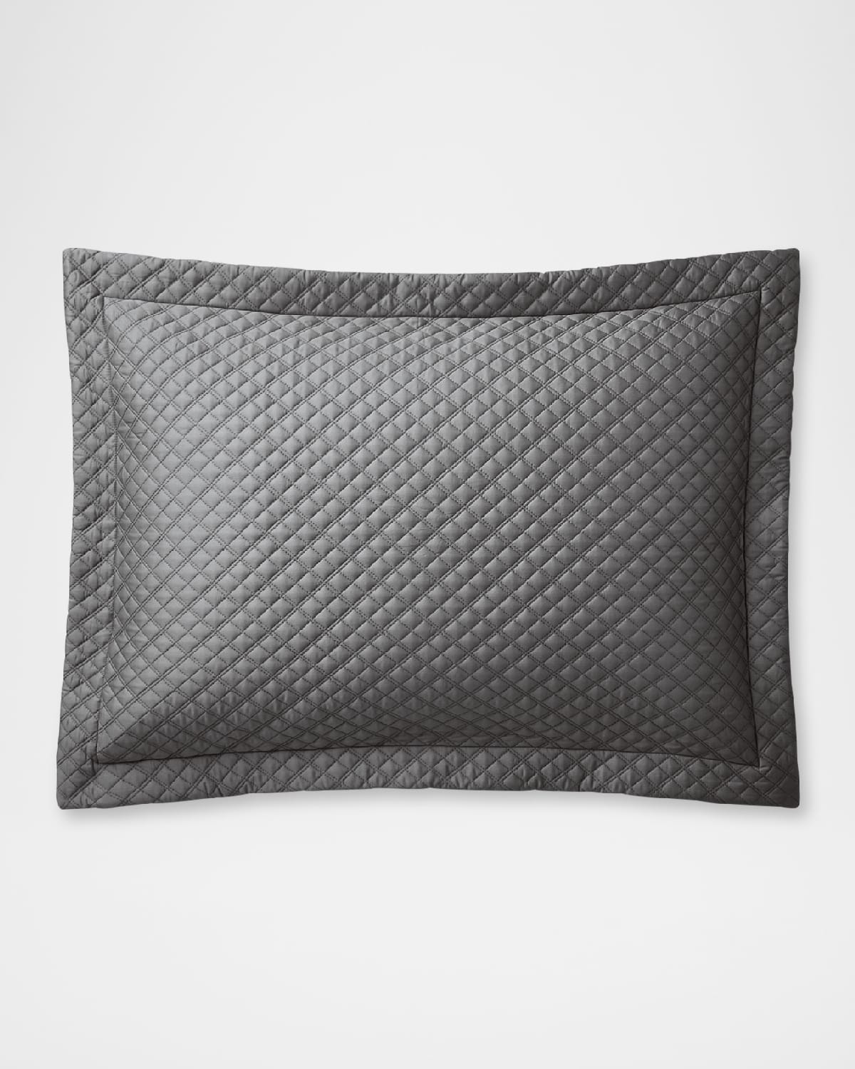 Polo Ralph Lauren Quilted Sateen Argyle Standard Sham In Graphite