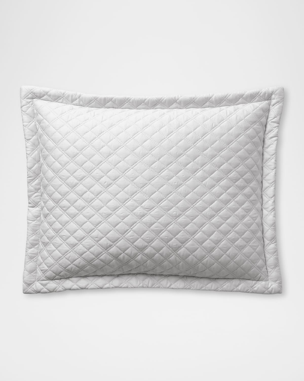 Polo Ralph Lauren Quilted Sateen Argyle Standard Sham In Platinum