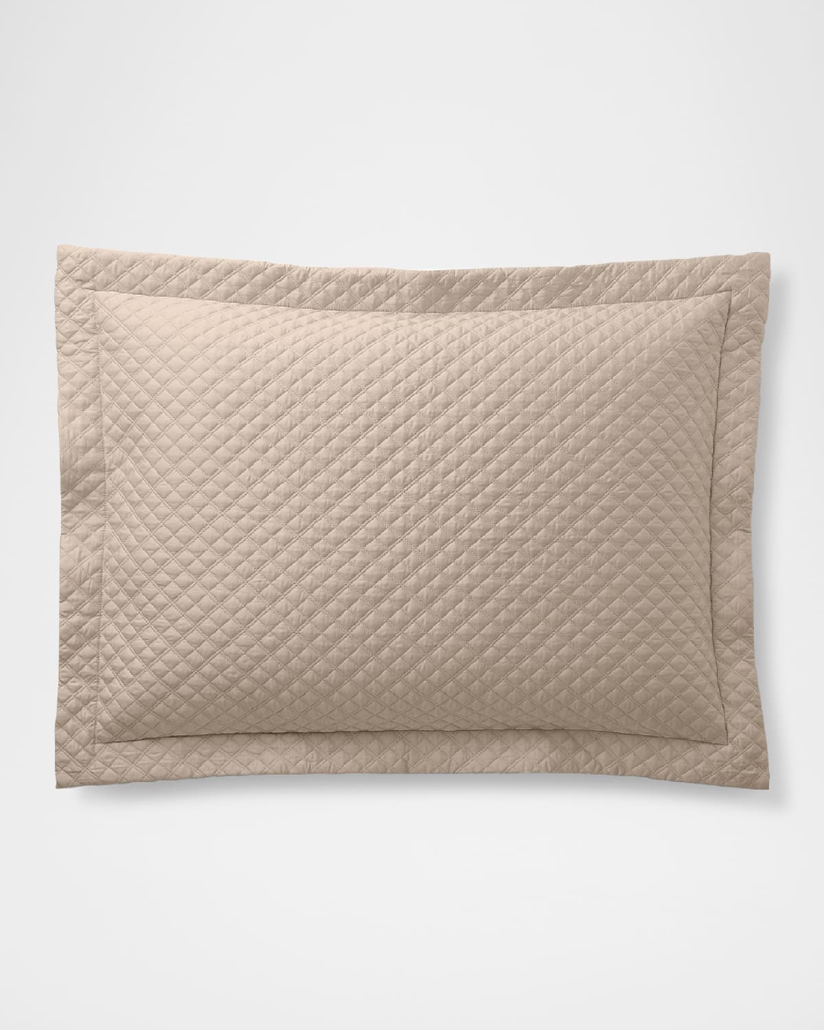 Polo Ralph Lauren Quilted Sateen Argyle Standard Sham In Coastal Sand