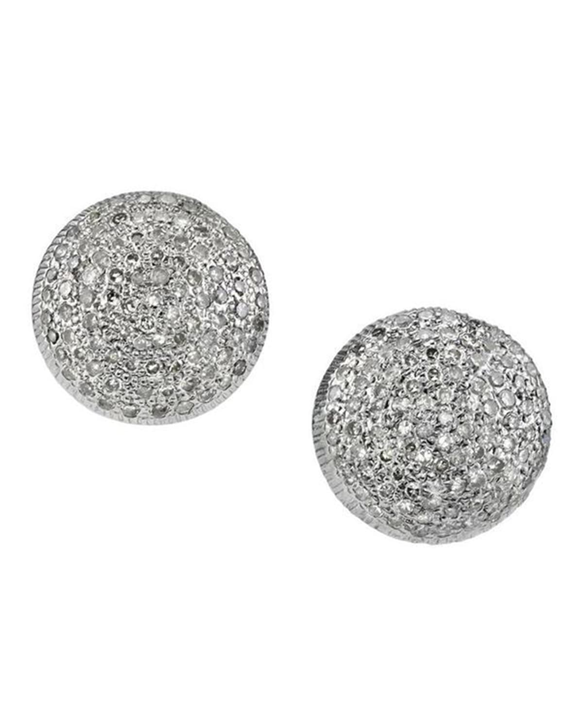 Domed Diamond Stud Earrings