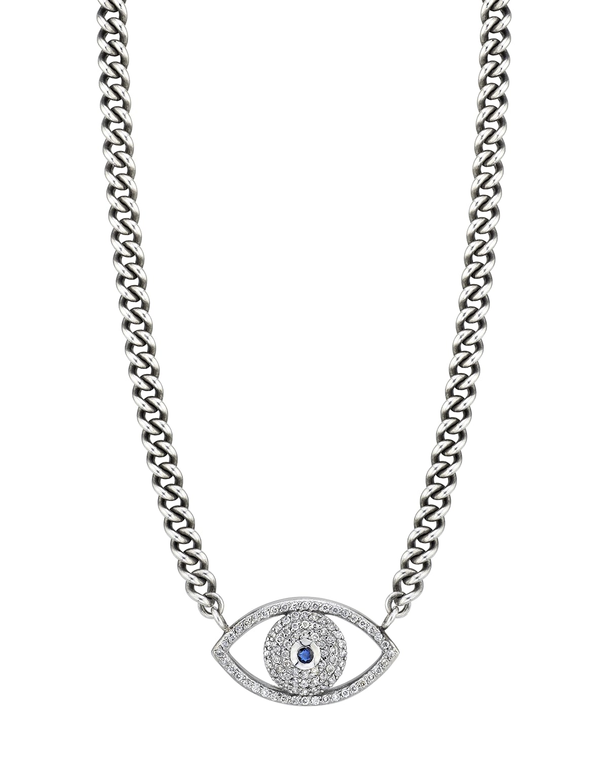 Diamond Evil Eye Pendant Necklace