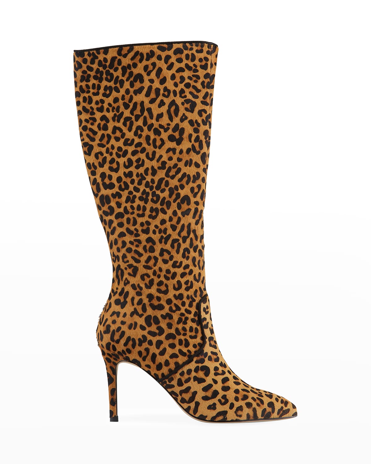 Allegra James Kelley Leopard-Print Fur Knee Boots
