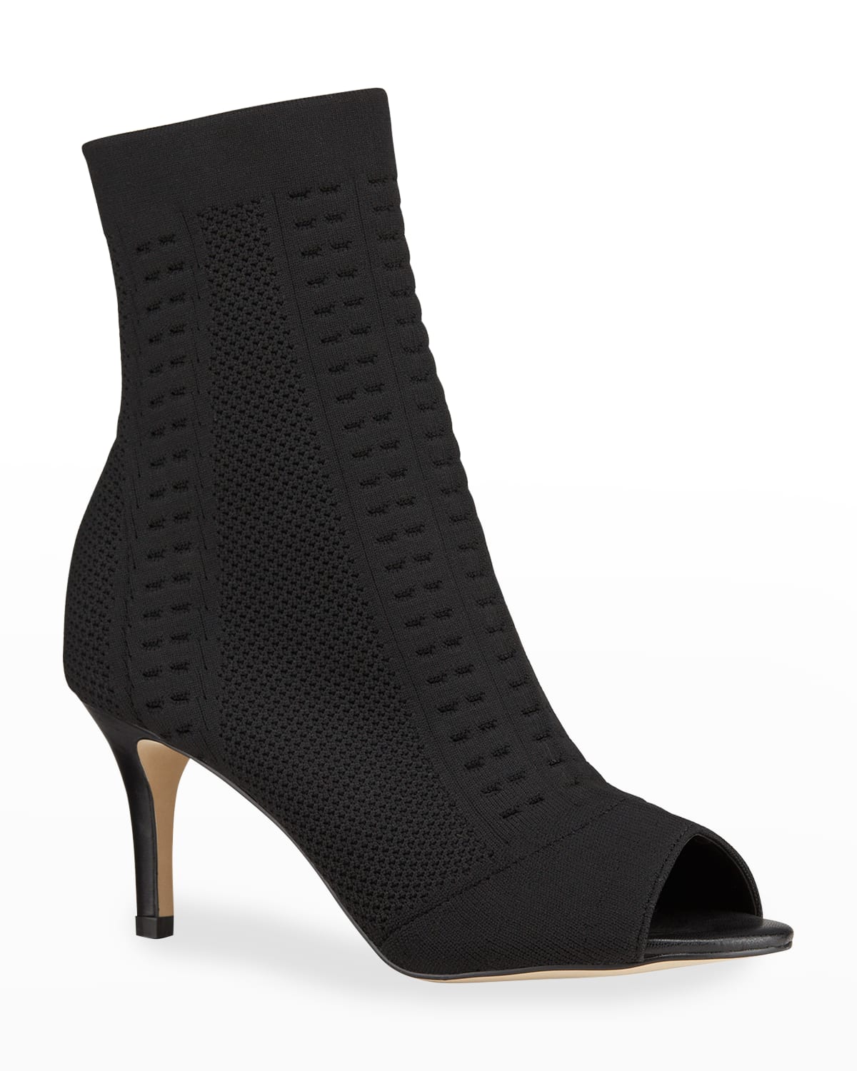 Black peep toe sock booties outlet