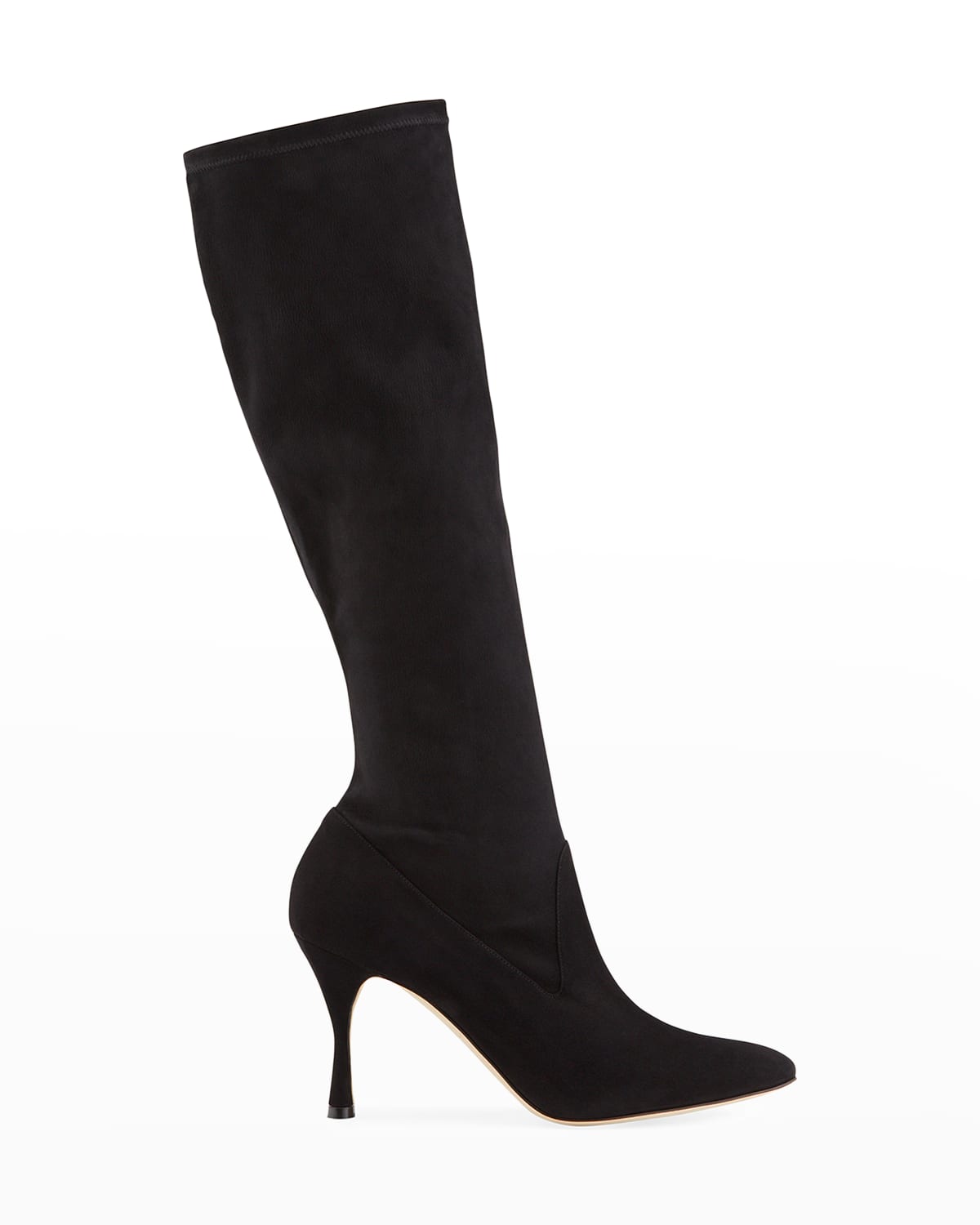 MANOLO BLAHNIK PAMFILO 90MM SUEDE KNEE BOOTS