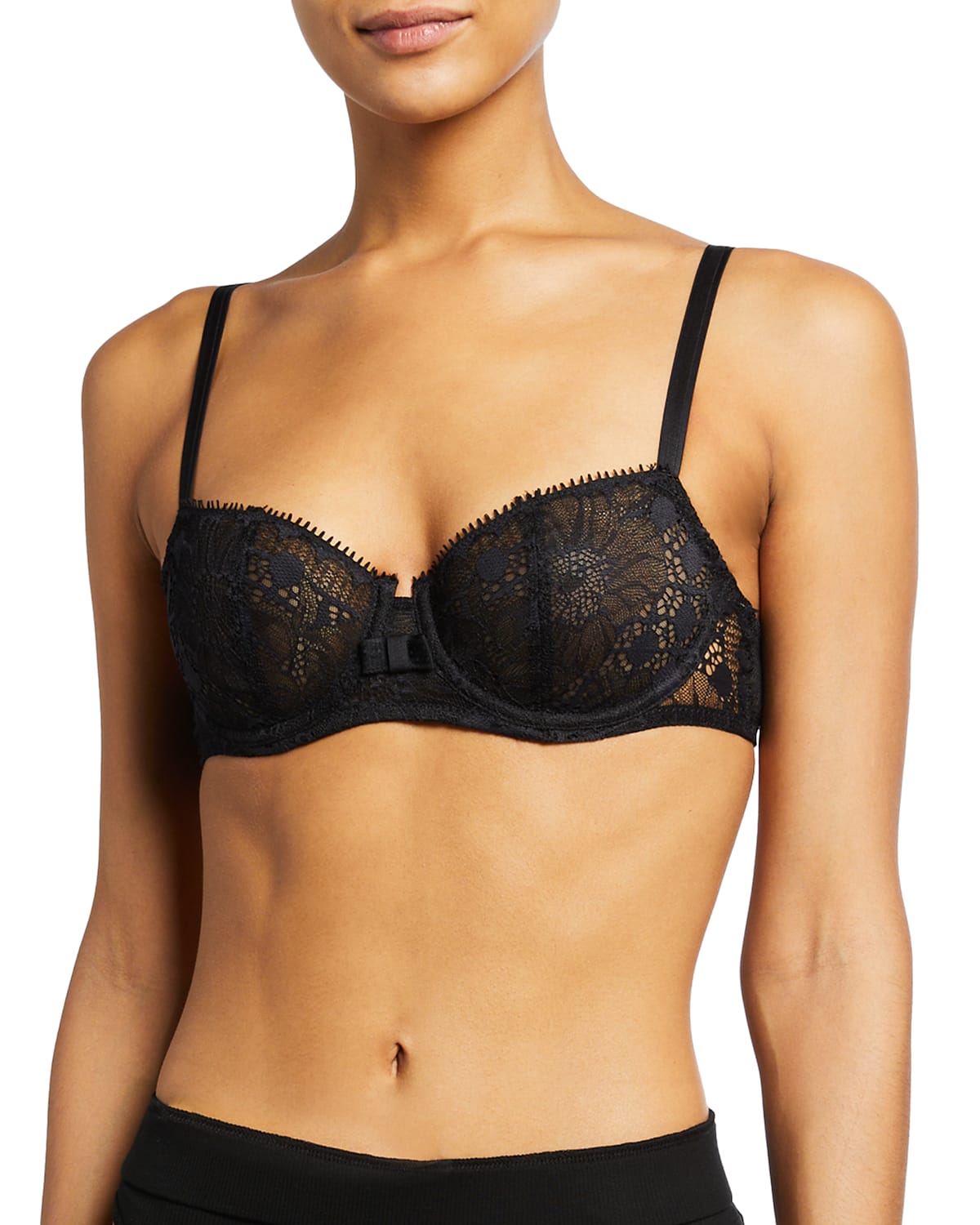 Shop Chantelle Day To Night Unlined Lace Demi Bra In Black